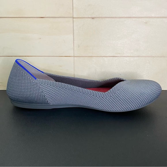 Rothys The Flat Pebble Grey Women's Size 8 Shoes Knit Ballet Flats Slip-Ons - Picture 3 of 11